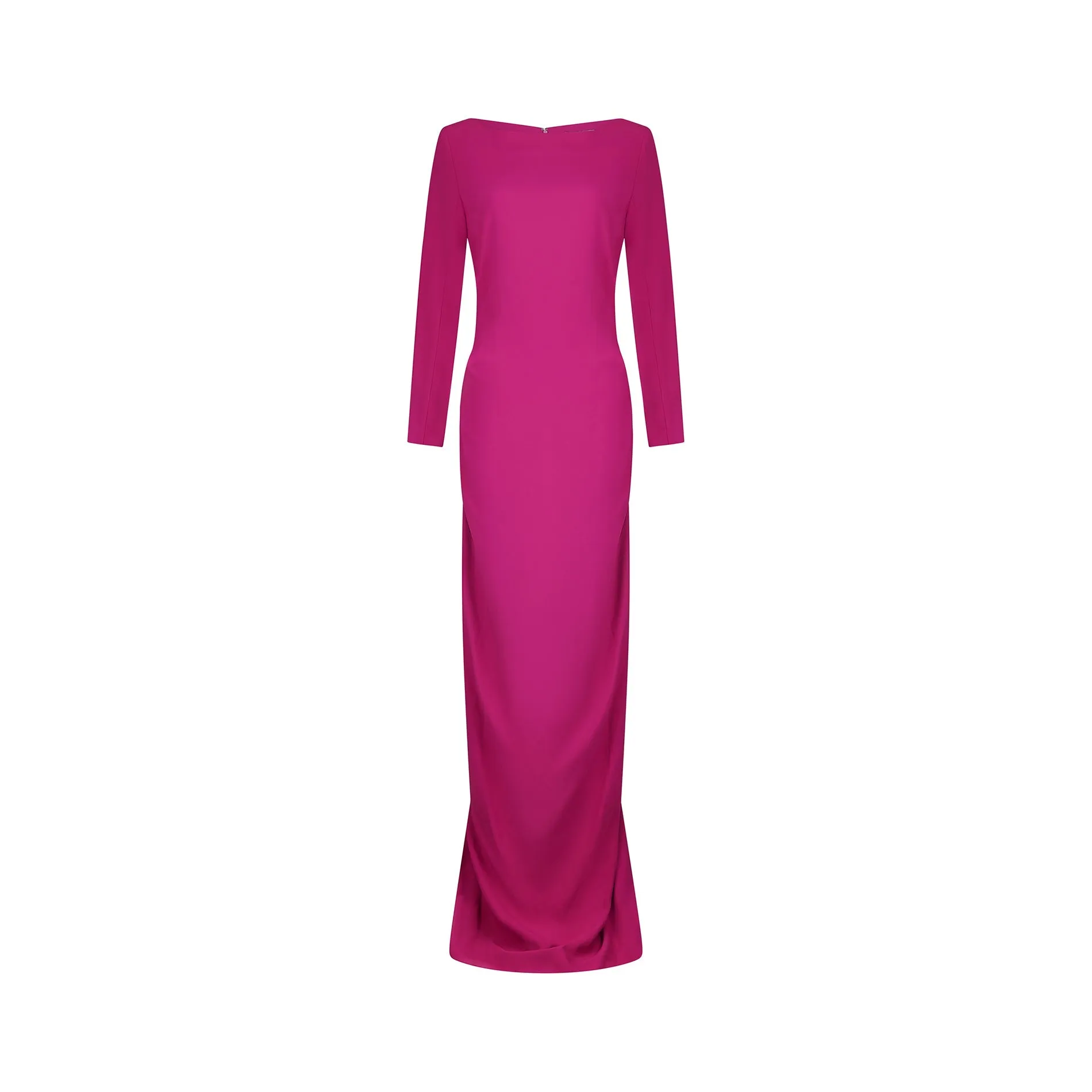 1990s Guy Laroche Couture Pink Silk Crepe Dress