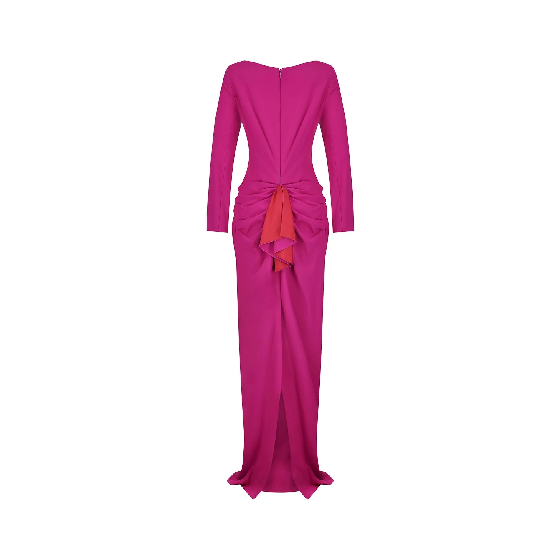 1990s Guy Laroche Couture Pink Silk Crepe Dress