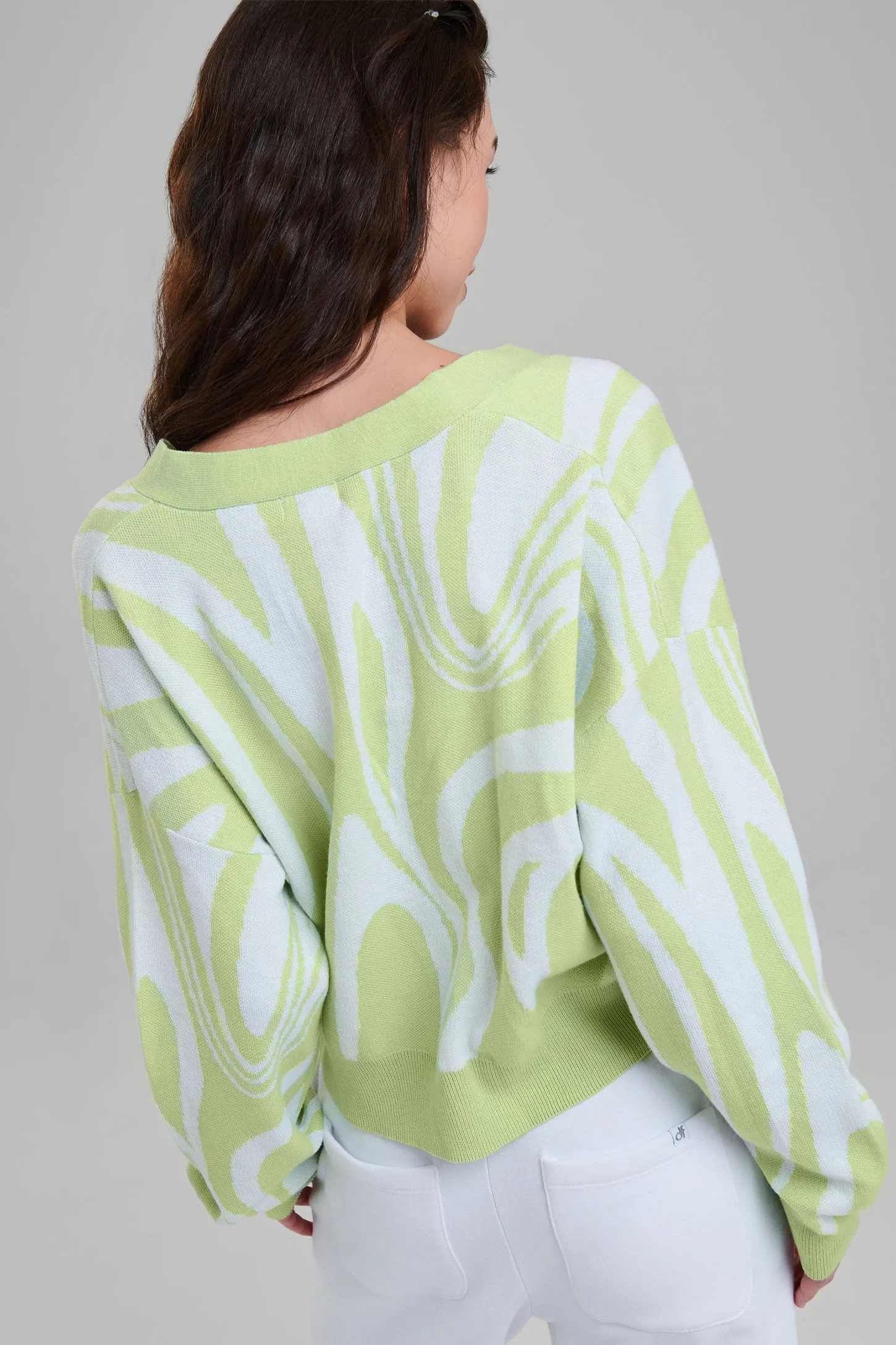 Cardigan court en tricot Jacquard - Femme