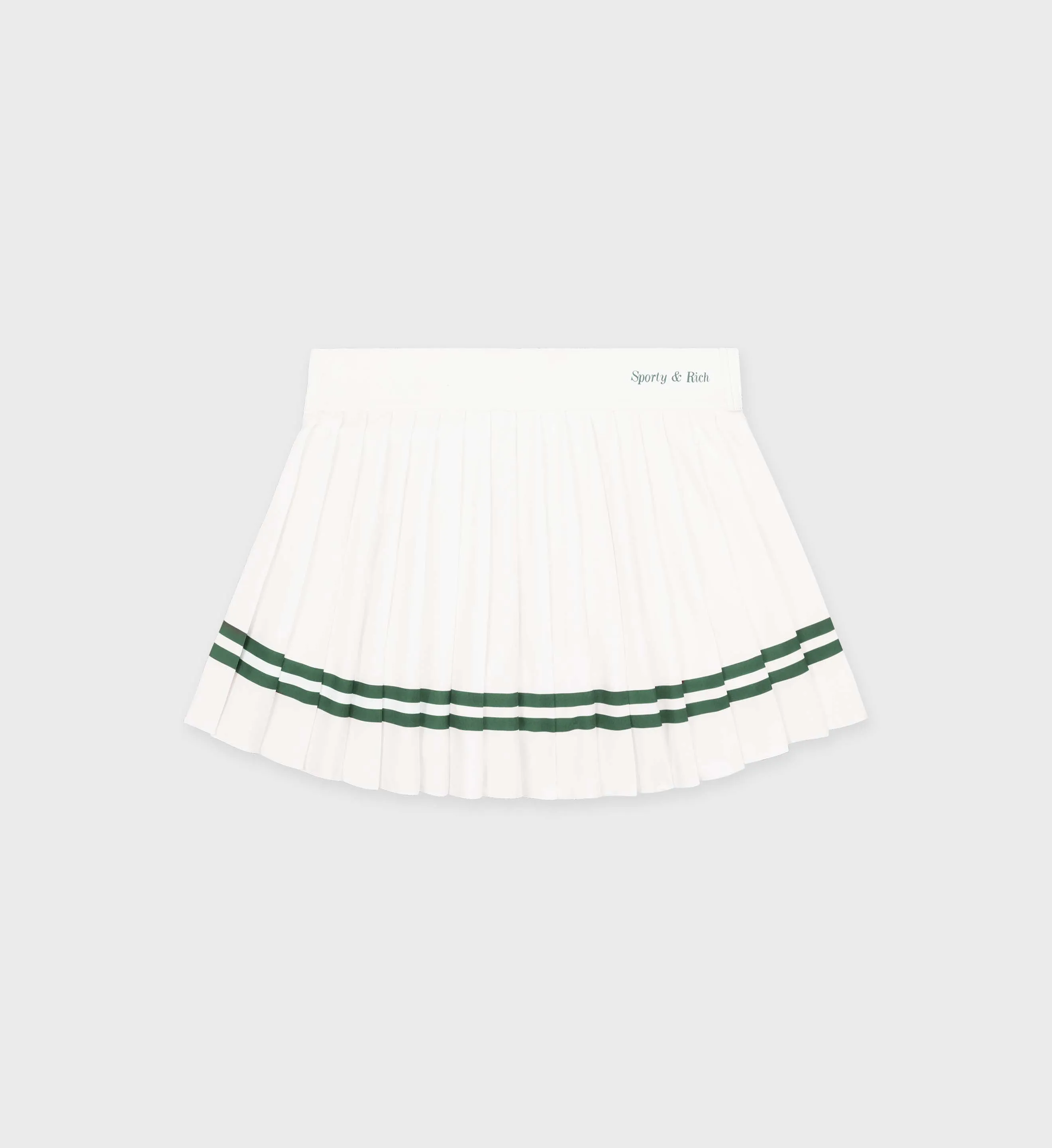 Classic Logo Pleated Skirt - White/Forest