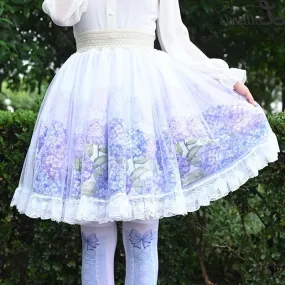 Distant Blossoms  Skirt  Kawaii Academia Y2K Cottagecore Coquette Fairycore Dollette Princesscore Bottoms