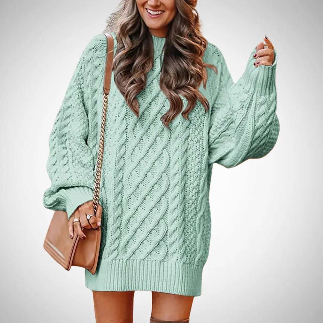 Fatima Oversized Cable Knit Sweater Dress