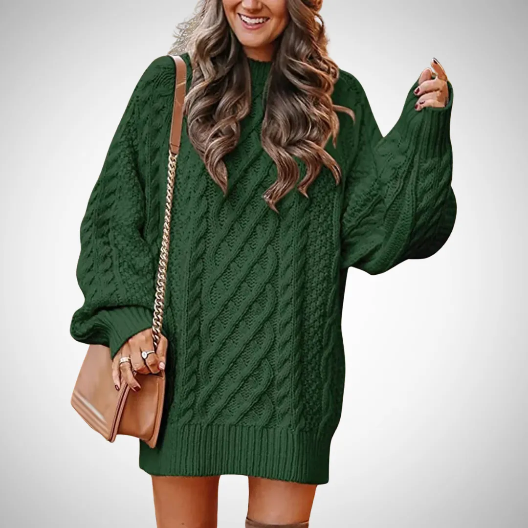 Fatima Oversized Cable Knit Sweater Dress