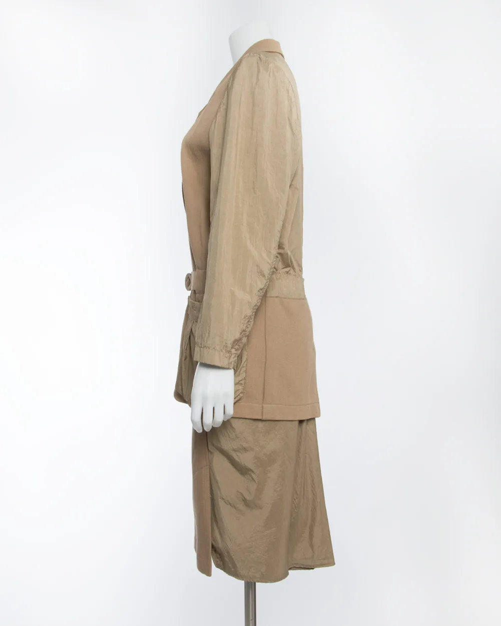 Issey Miyake Vintage 1980’s Cotton/ Nylon Tan Skirt Suit