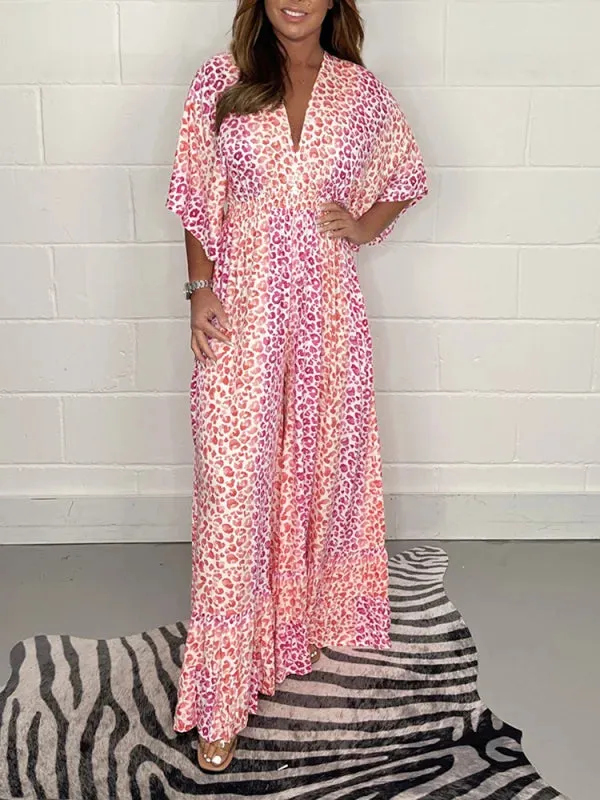 🔥LAST DAY PROMOTION- 49% OFF💃2024 NEW STYLE V-neck Leopard print Dress 💝