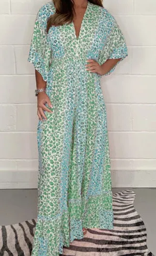 🔥LAST DAY PROMOTION- 49% OFF💃2024 NEW STYLE V-neck Leopard print Dress 💝
