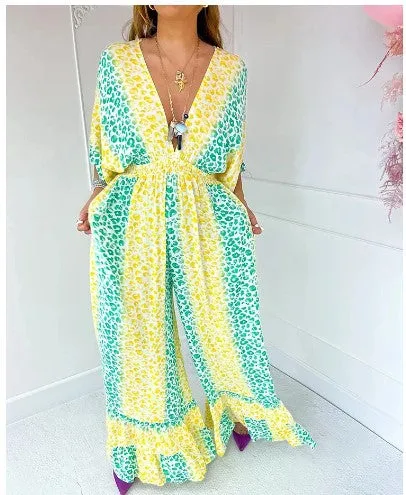 🔥LAST DAY PROMOTION- 49% OFF💃2024 NEW STYLE V-neck Leopard print Dress 💝
