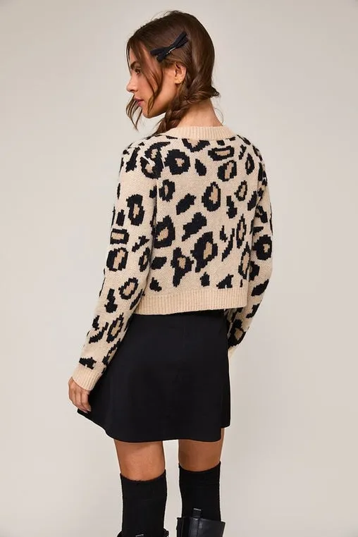 Leopard Bow Cardigan