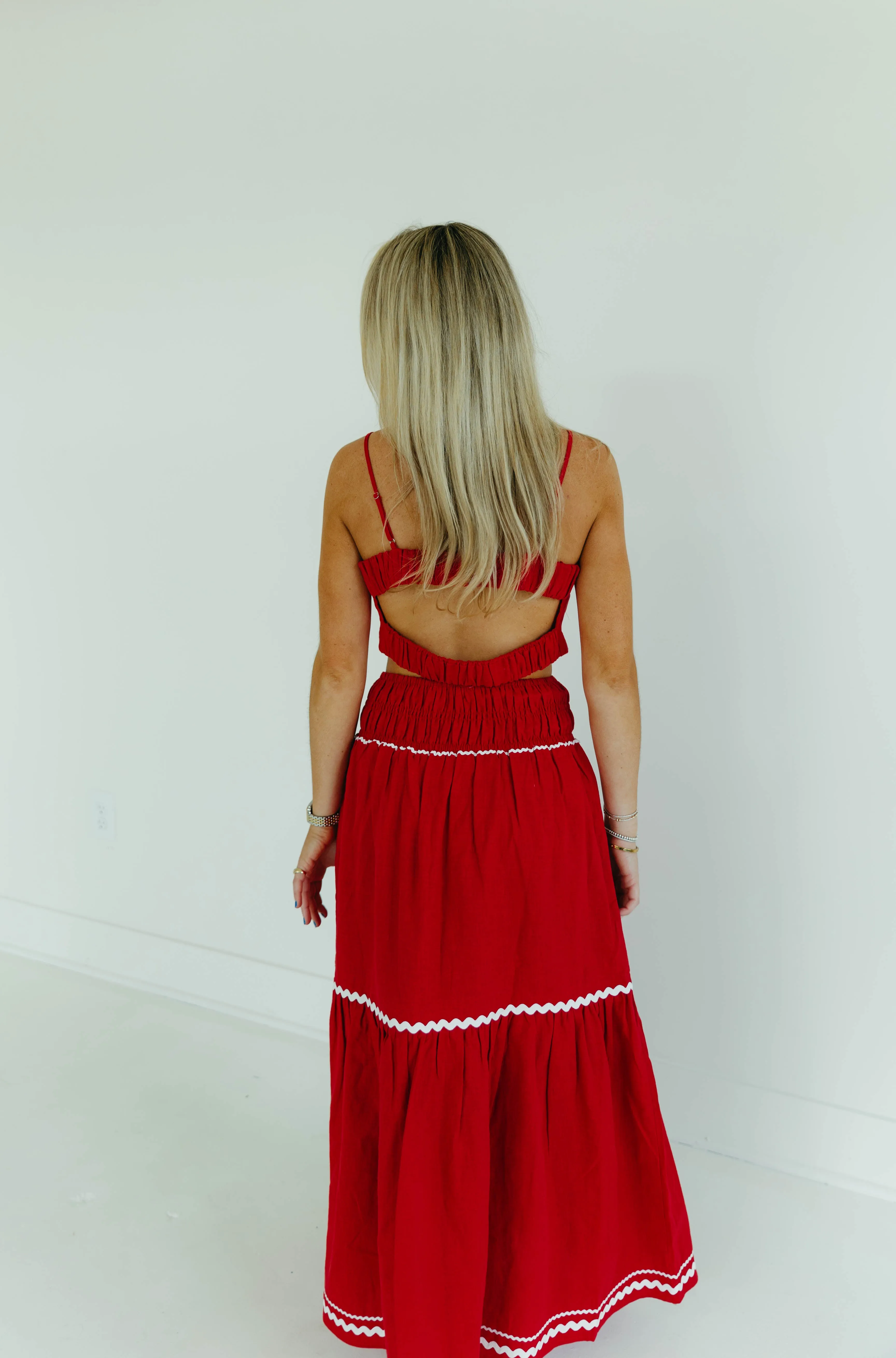 Maria Crop Tank - Red