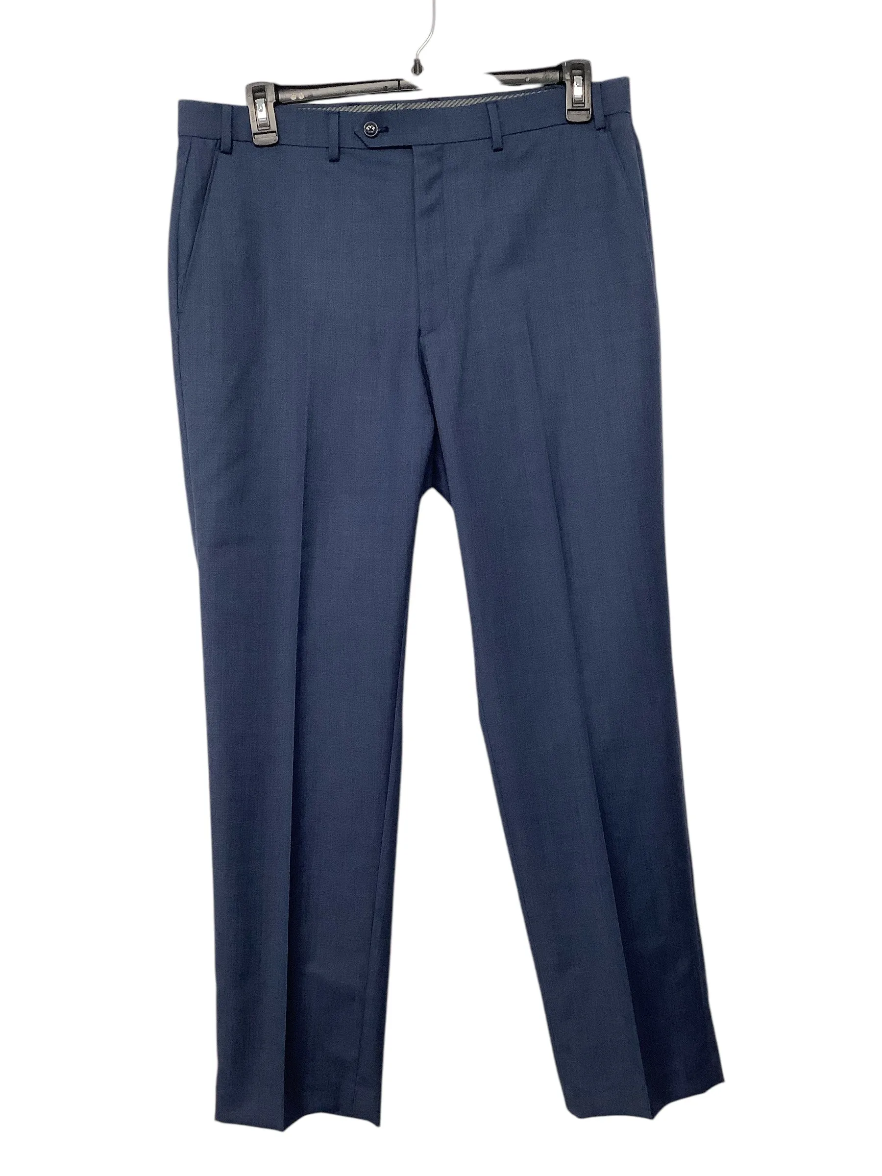 Michael Kors Mens Classic Fit Dress Pants Pants 36 x 32 Blue Solid