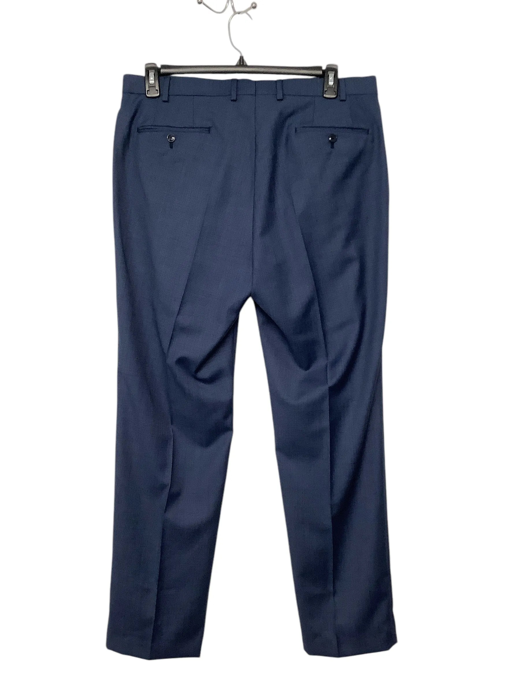 Michael Kors Mens Classic Fit Dress Pants Pants 36 x 32 Blue Solid