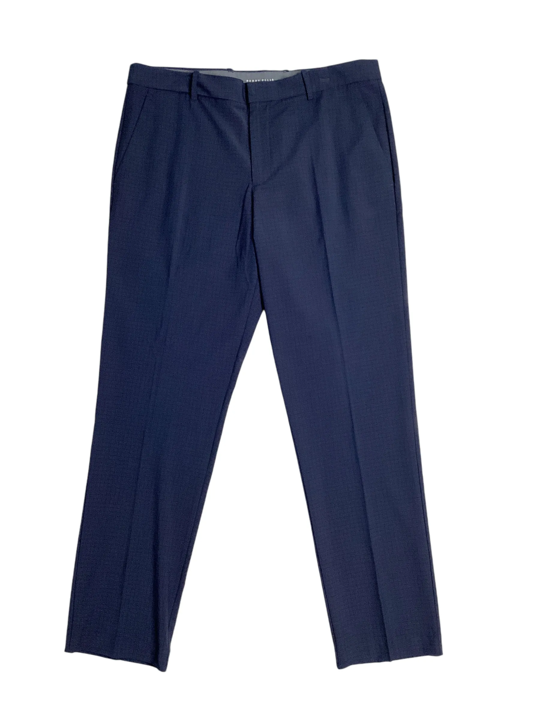 Perry Ellis Portfolio Mens Modern fit Dress Pants 33 / 30 Blue Plaid Stretch