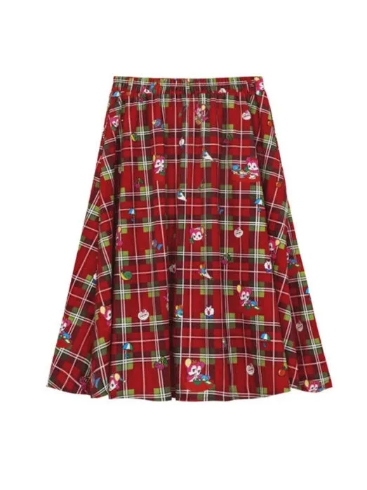 Plaid Pleated MIni Skirt & Irregular Drape Skirt