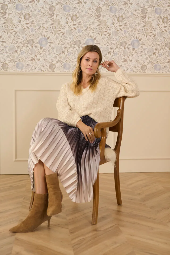 Rana Ombre Pleated Skirt