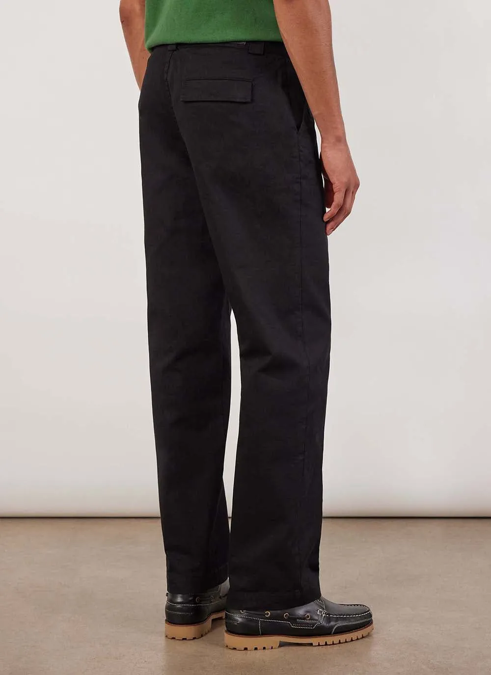 Stay Press Trousers | Cotton Twill Canvas | Black