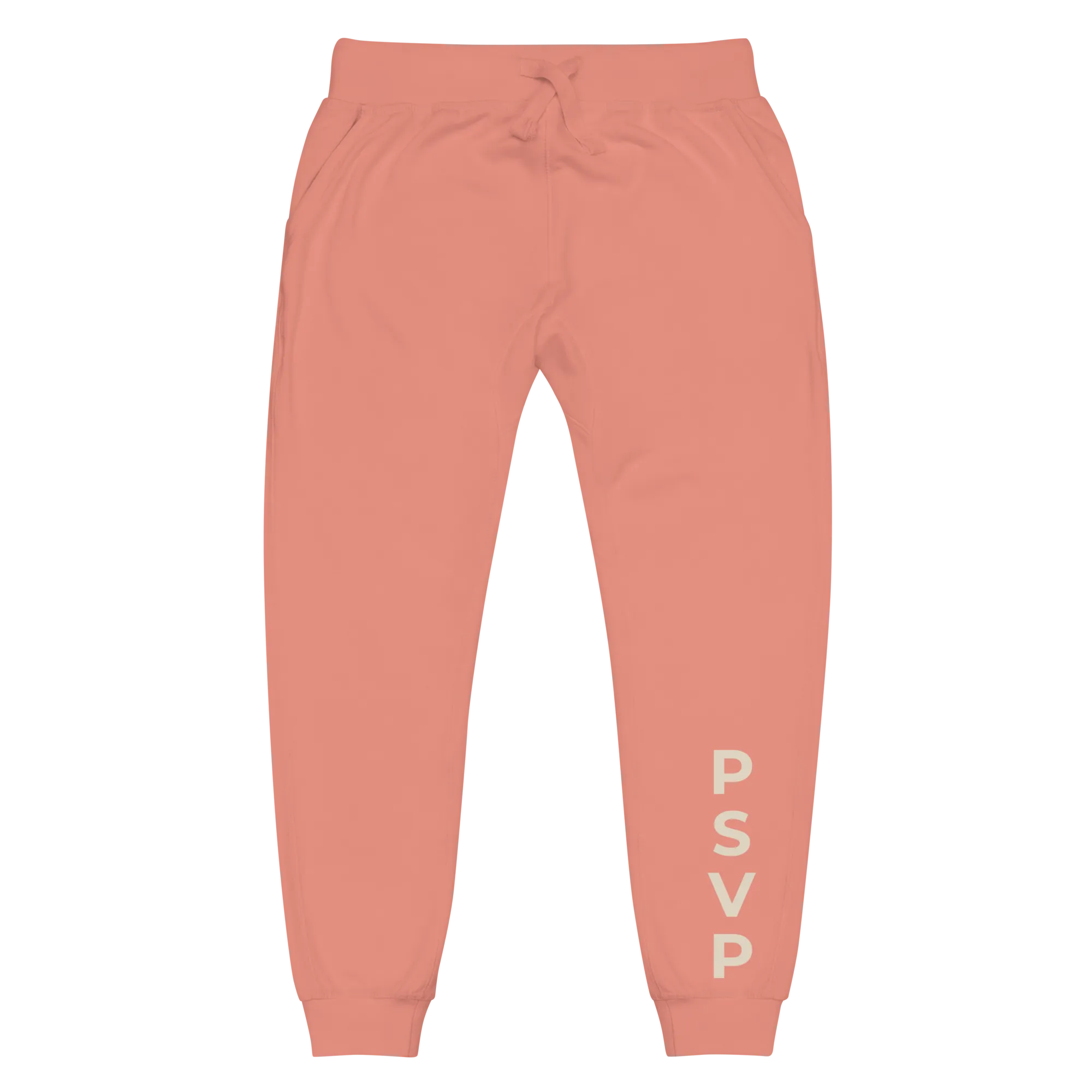 Women's Fleece Pink Sweatpants - PSVP Cream