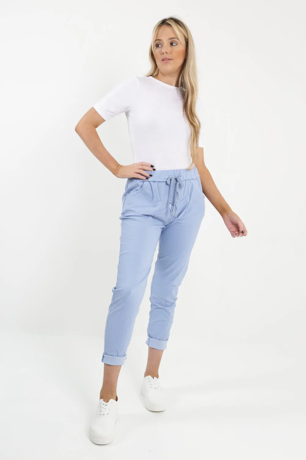 Womens Plain Magic Pants Italian Multi Colours
