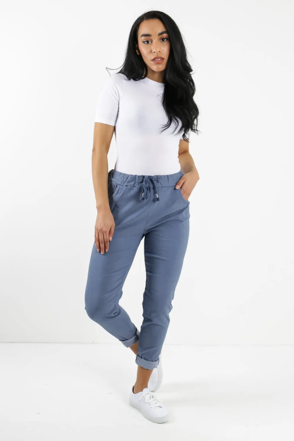 Womens Plain Magic Pants Italian Multi Colours